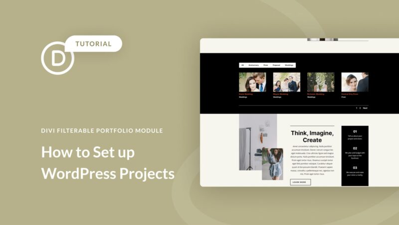 How to Set up WordPress Projects for Divi’s Filterable Portfolio Module