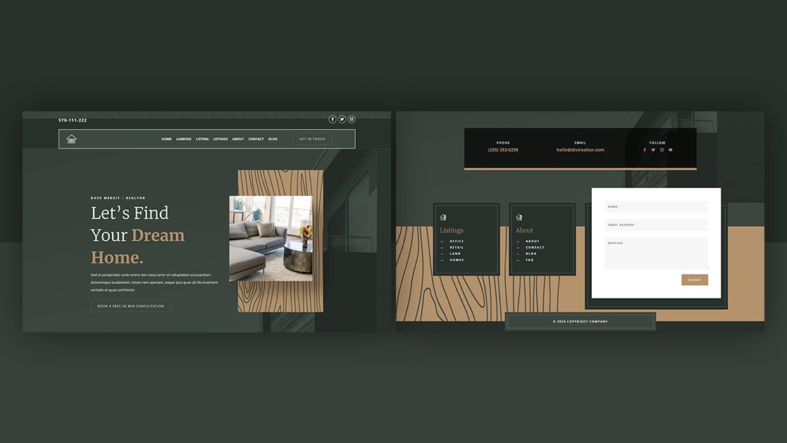Download a FREE Header & Footer for Divi’s Realtor Layout Pack