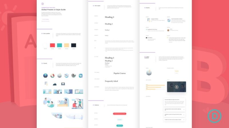 Download a FREE Global Presets Style Guide for Divi’s Language School Layout Pack