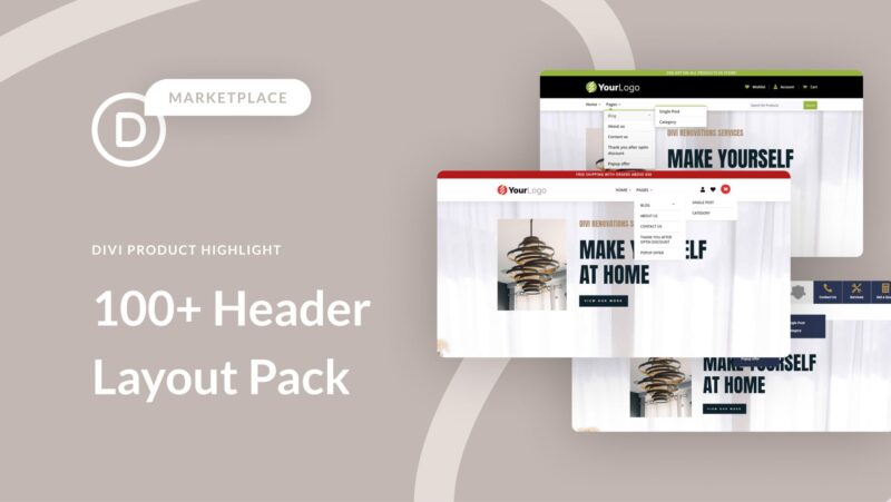 Divi Product Highlight: Header Layout Pack