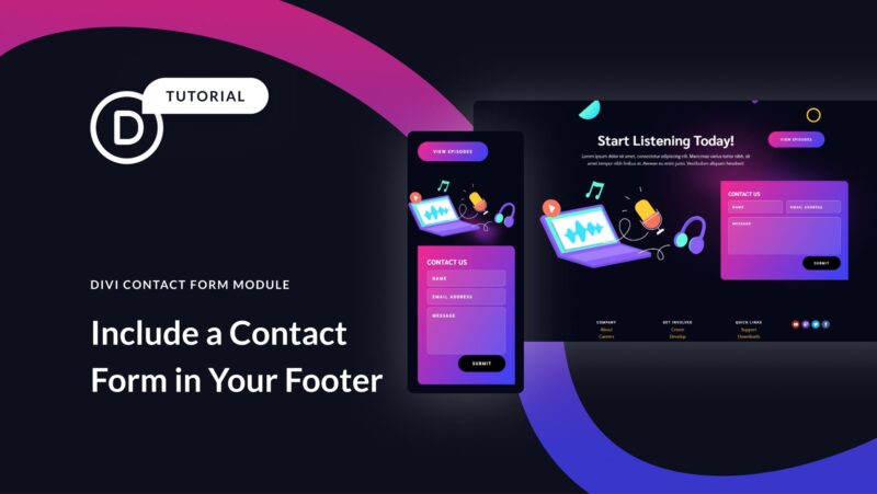 How to Include a Contact Form in Your Divi Footer