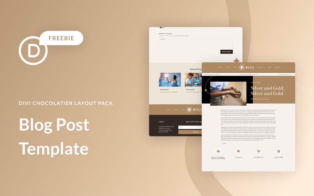 Download a FREE Blog Post Template for Divi’s Jewelry Designer Layout Pack