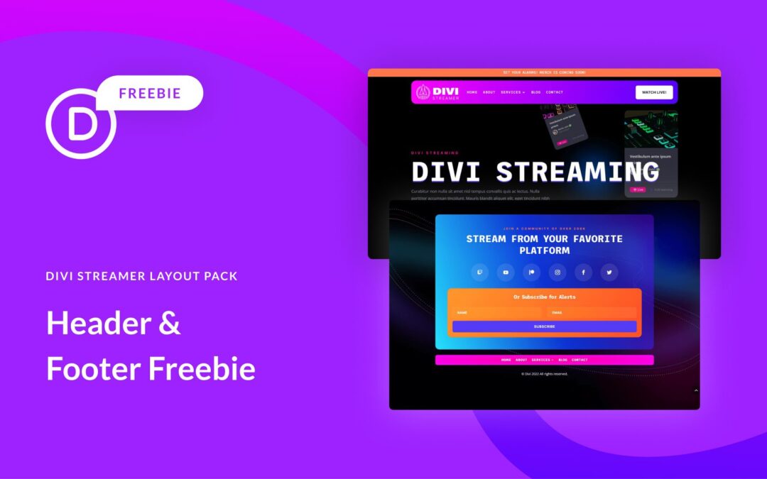 Download a FREE Header & Footer for Divi’s Streamer Layout Pack