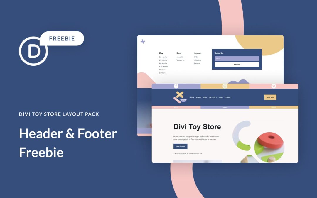 Download a FREE Header & Footer for Divi’s Toy Store Layout Pack