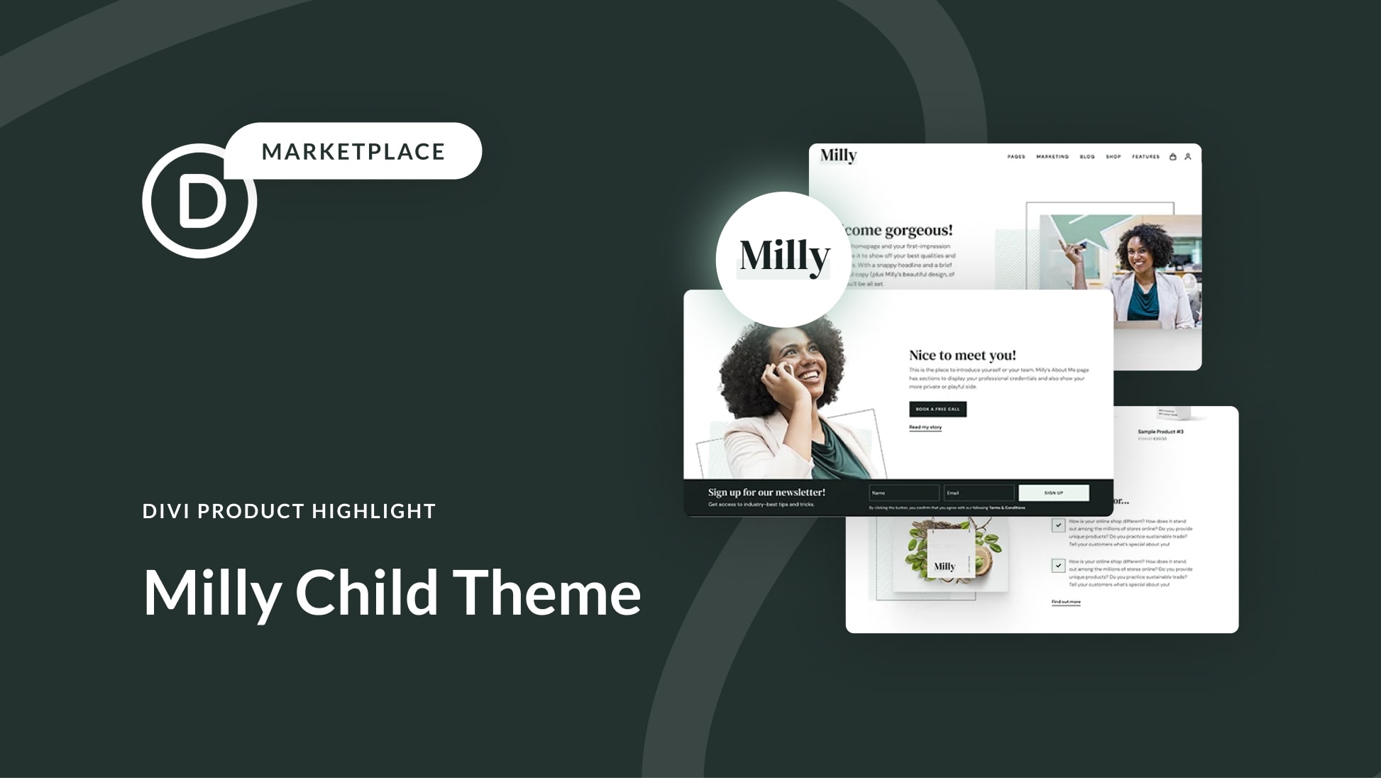 Divi Product Highlight: Milly Child Theme