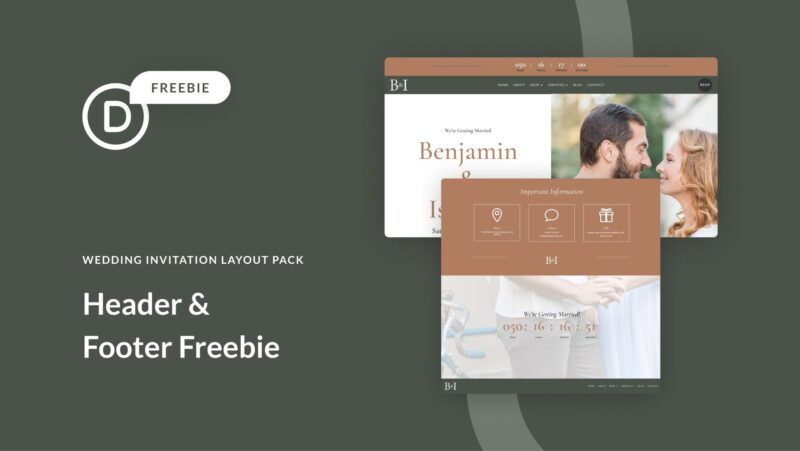 Download a FREE Header & Footer for Divi’s Wedding Invitation Layout Pack