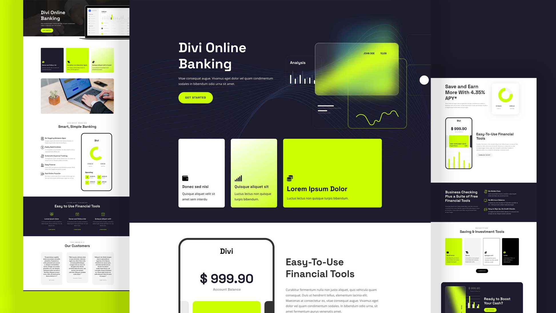 Get a Free Online Banking Layout Pack for Divi
