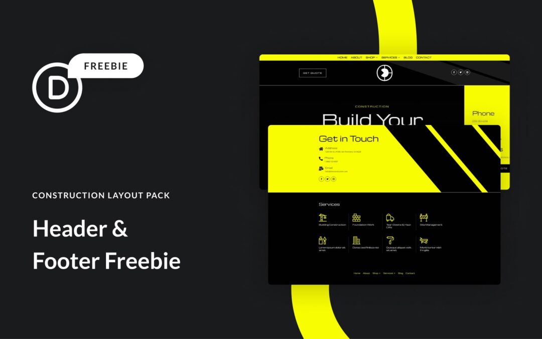 Download a FREE Header & Footer for Divi’s Construction Layout Pack