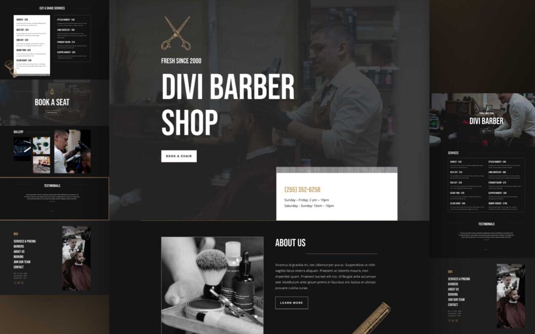 Get a Free Barber Layout Pack for Divi