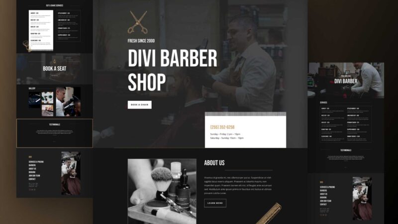 Get a Free Barber Layout Pack for Divi