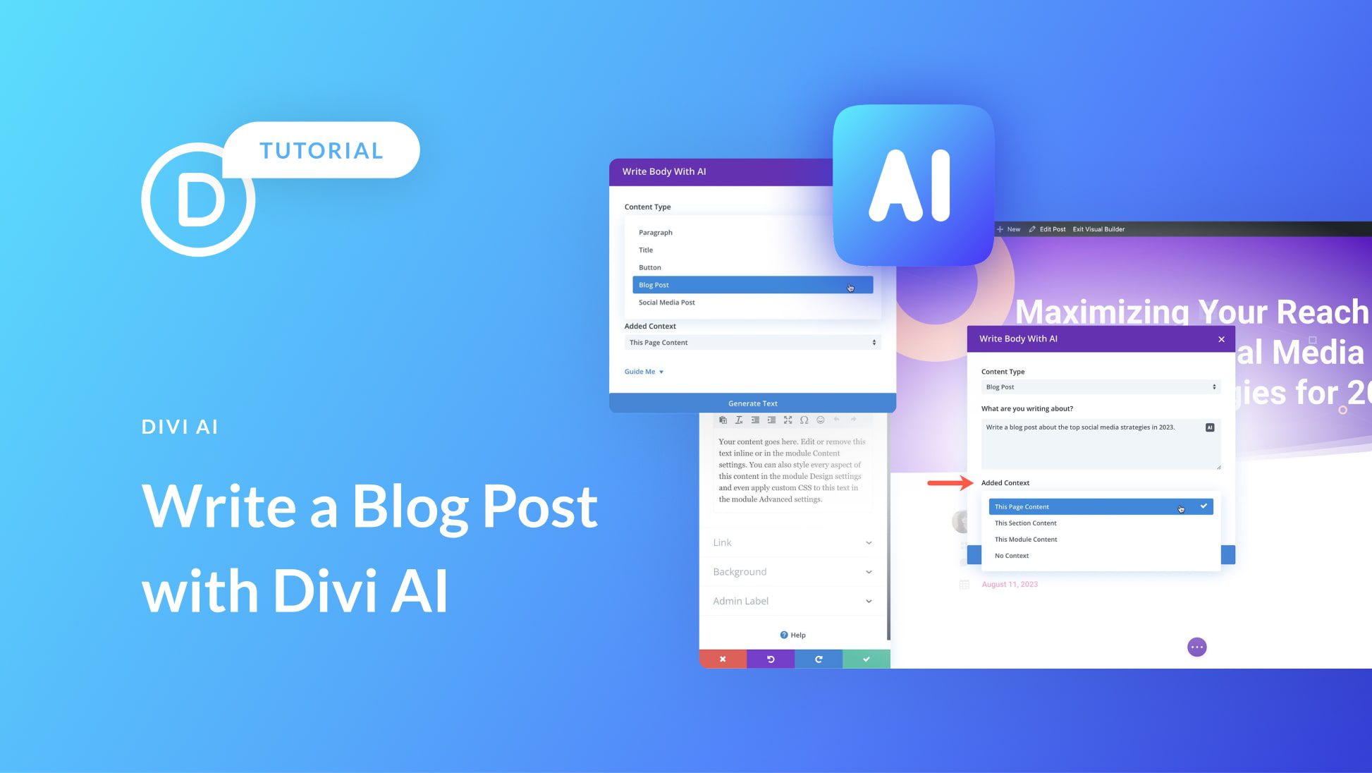 How To Write a Blog Post With Divi AI