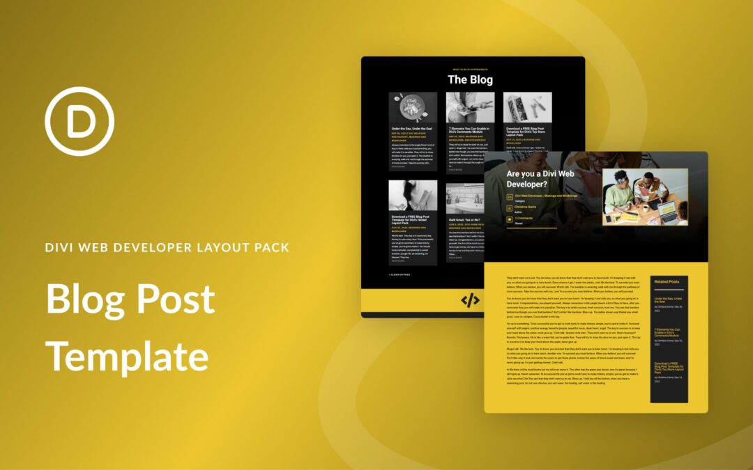 Download a FREE Blog Post Template for Divi’s Web Developer Layout Pack
