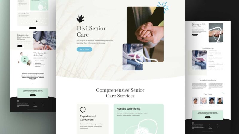 Get a Free Senior Care Layout Pack for Divi