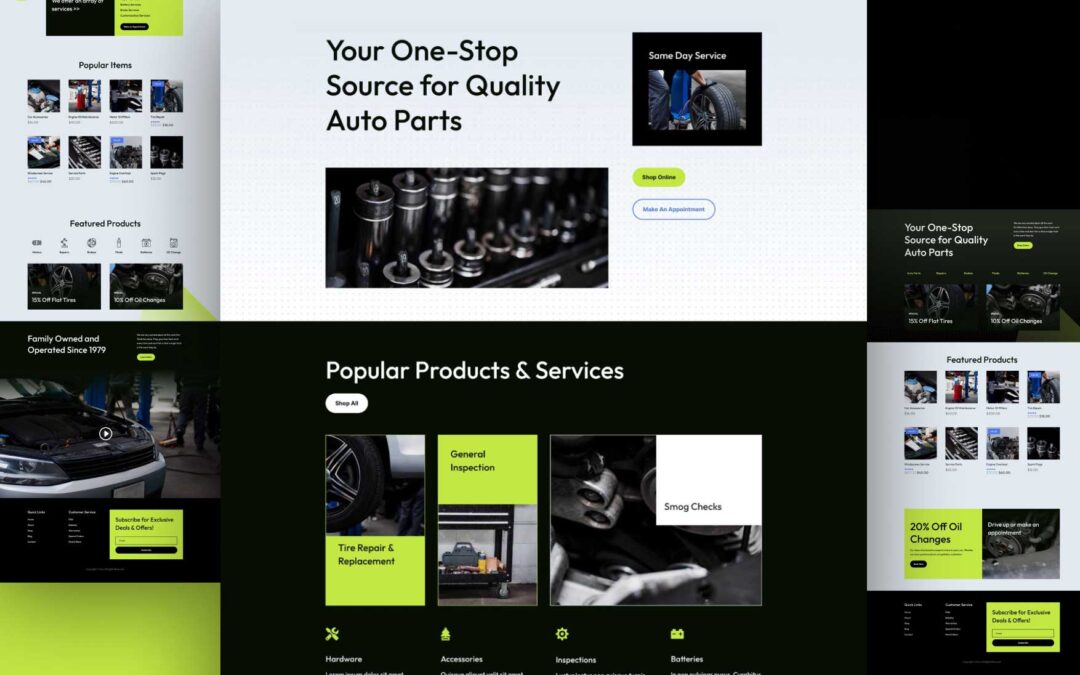Get a Free Auto Parts Layout Pack for Divi