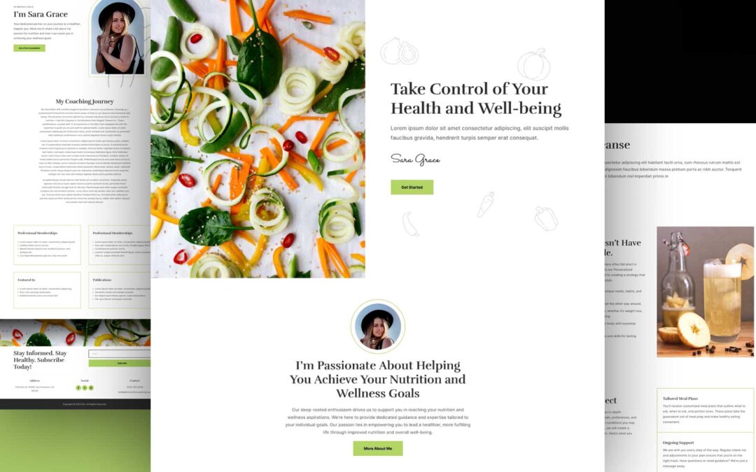 Get a Free Nutrition Coaching Layout Pack for Divi