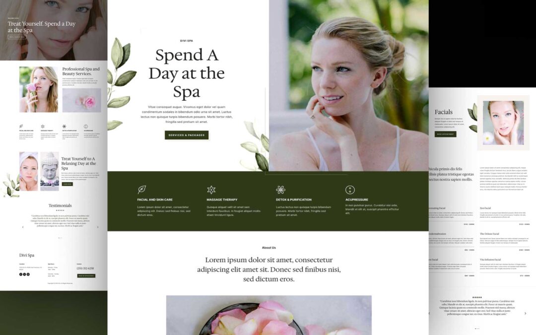 Get a Free Spa Layout Pack for Divi