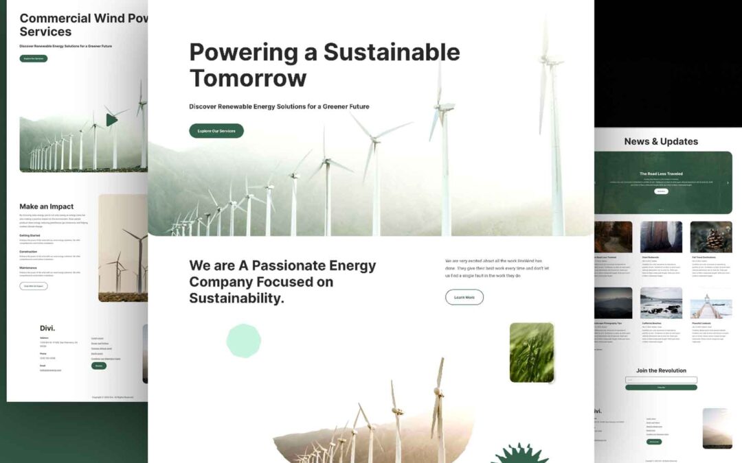 Get a Free Sustainable Energy Layout Pack for Divi
