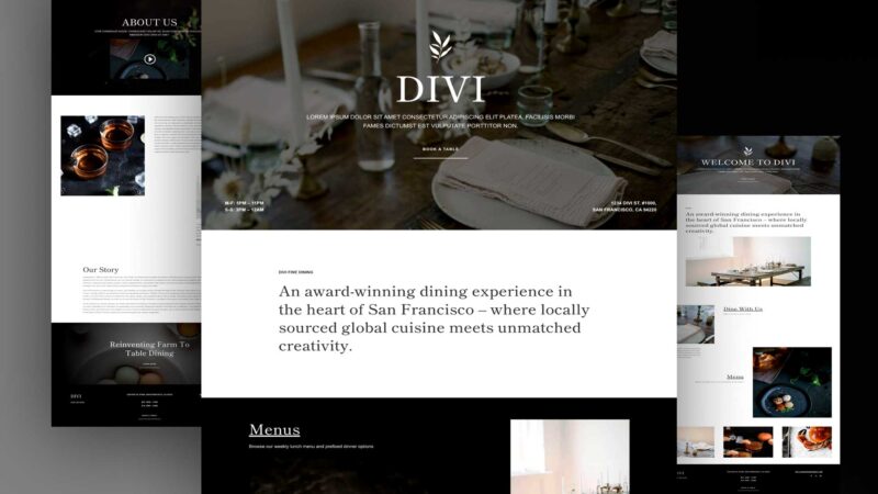 Get a Free Fine Dining Layout Pack for Divi