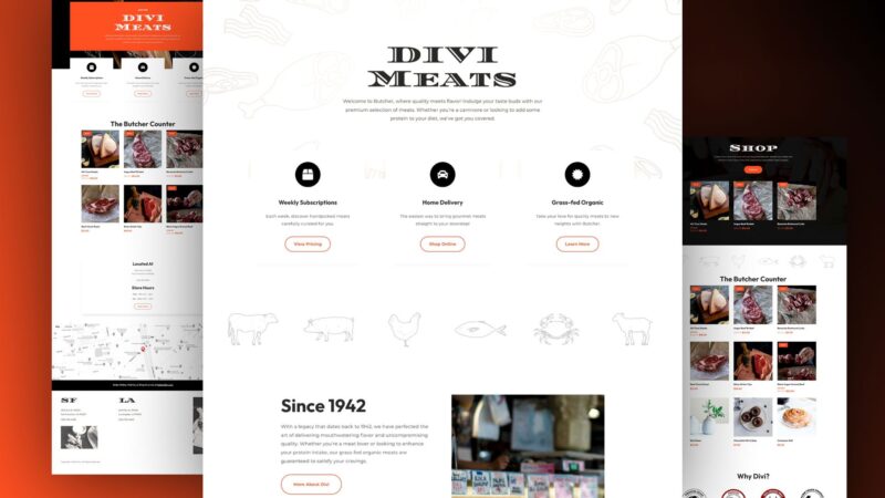 Get a Free Butcher Shop Layout Pack for Divi