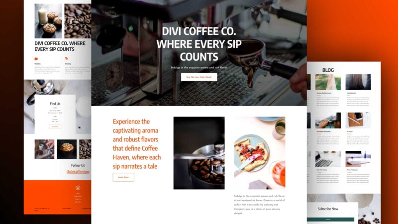 Get a Free Coffee House Layout Pack For Divi
