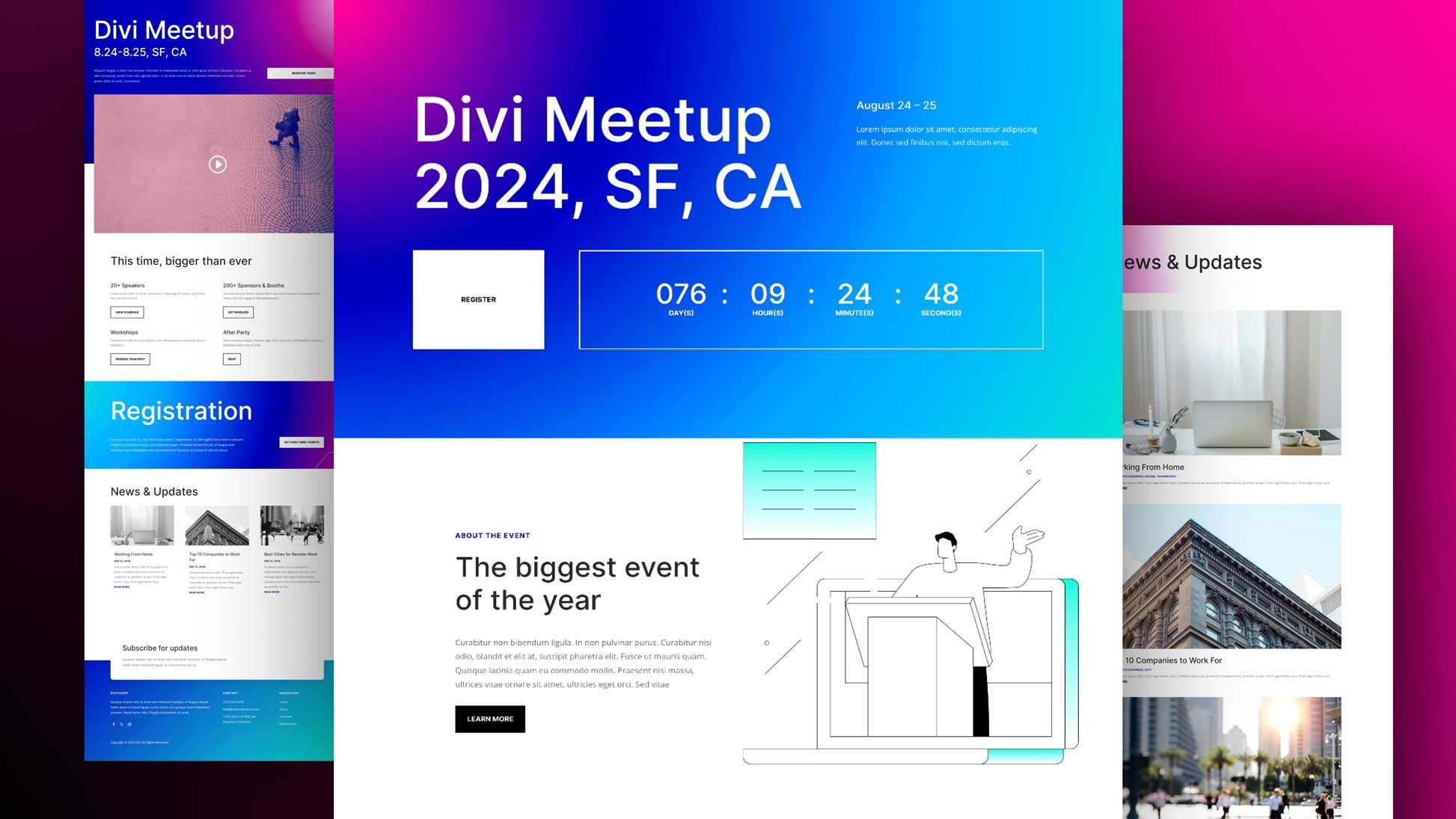 Get a Free Conference Event Layout Pack For Divi