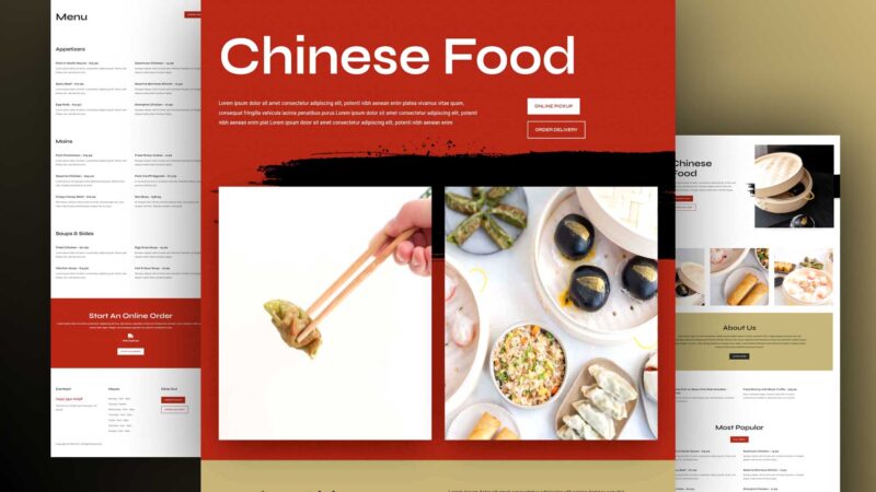 Get a Free Chinese Restaurant Layout Pack For Divi