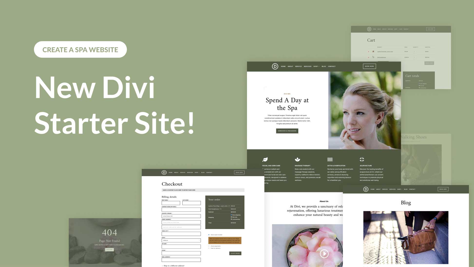 New Divi Starter Site for Spas (Quick Install)