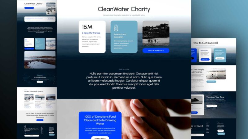 Get a Free Water Non Profit Layout Pack For Divi