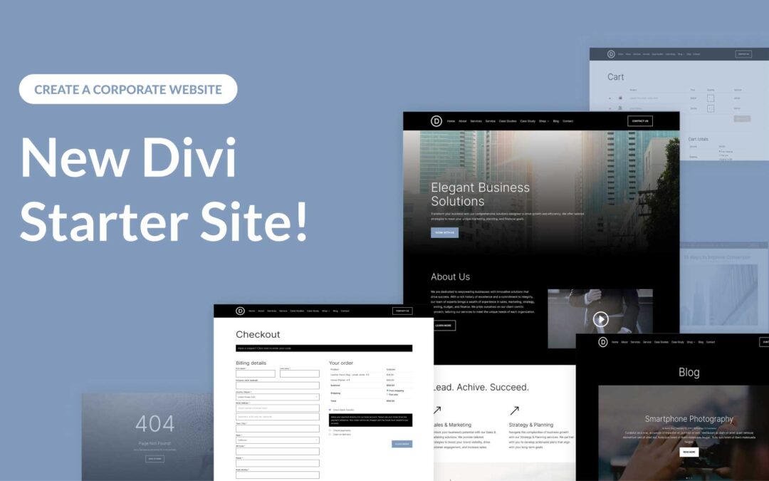 New Divi Starter Site for Corporate (Quick Install)