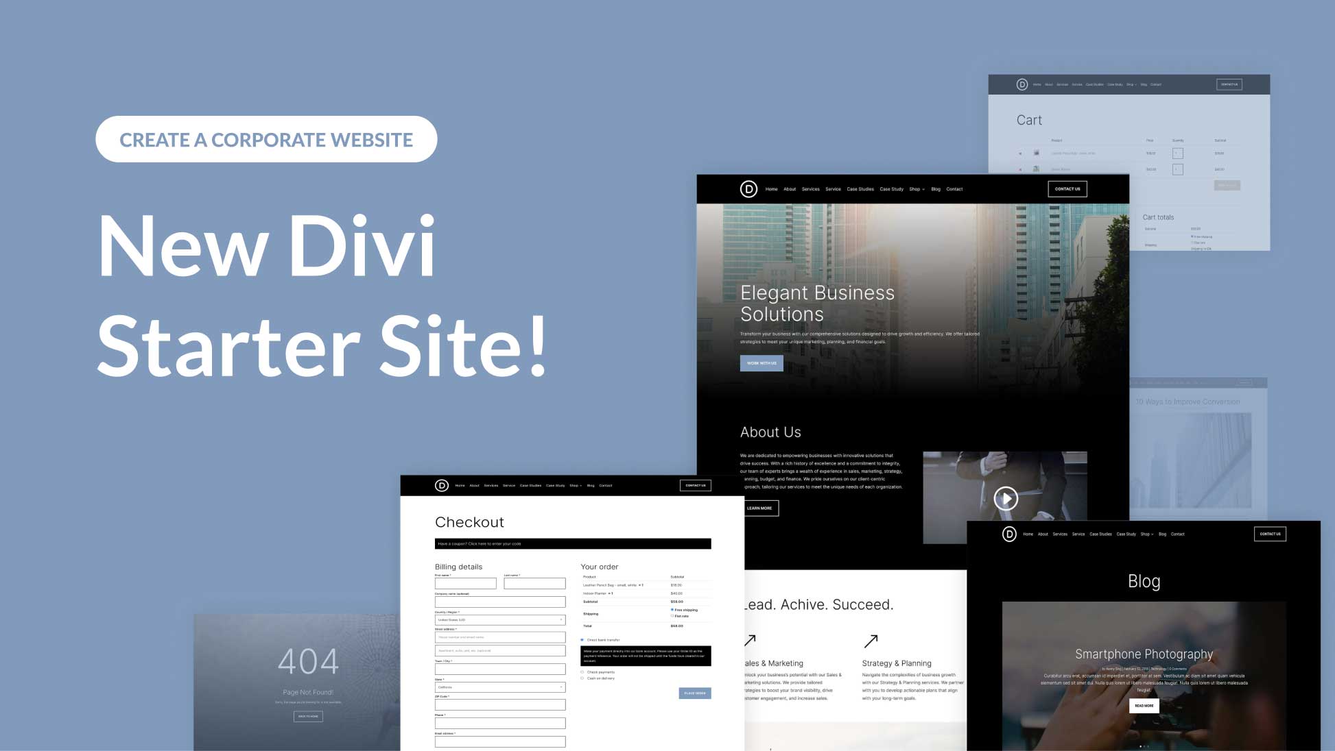 New Divi Starter Site for Corporate (Quick Install)