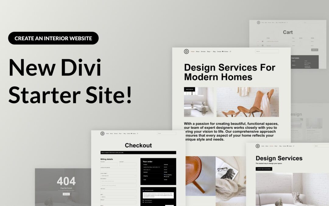 New Divi Starter Site for Interior (Quick Install)