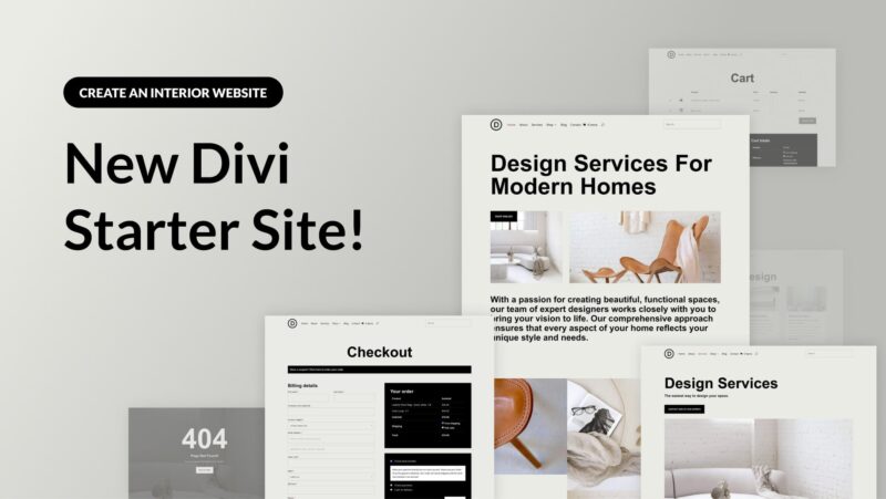 New Divi Starter Site for Interior (Quick Install)