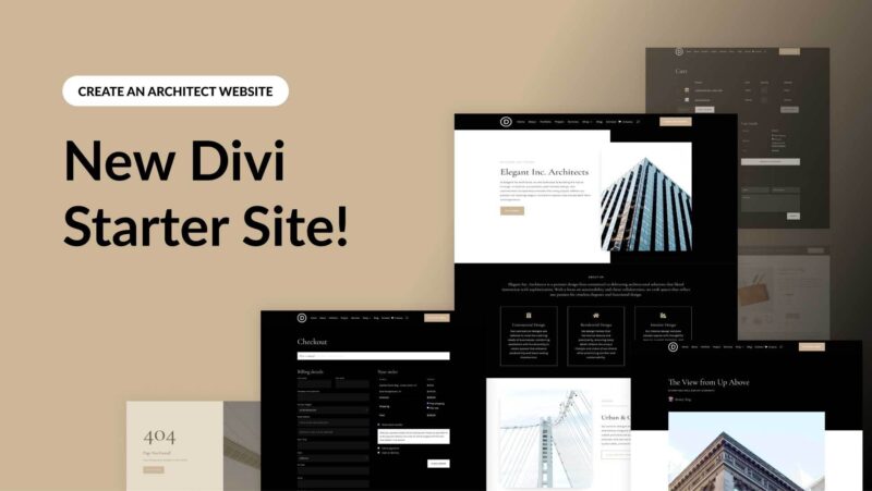 New Divi Starter Site for Architects (Quick Install)