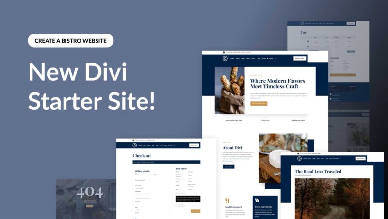 New Divi Starter Site for Bistros (Quick Install)