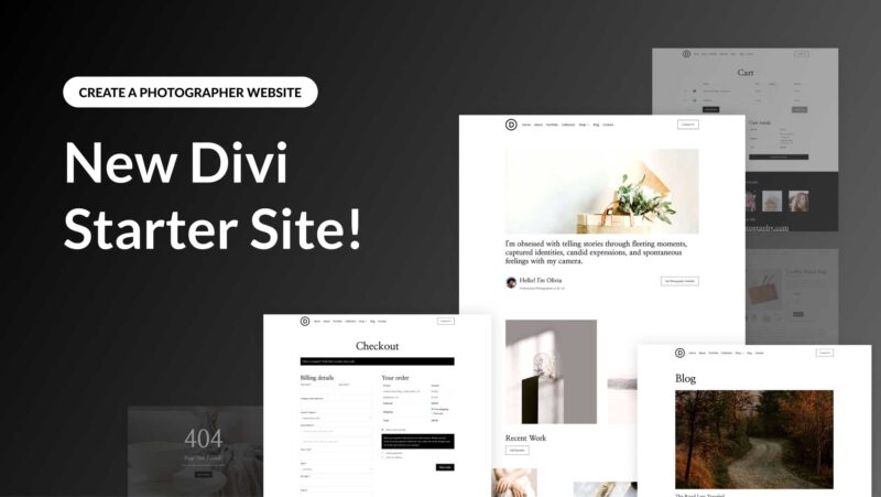 New Divi Starter Site for Photographers (Quick Install)