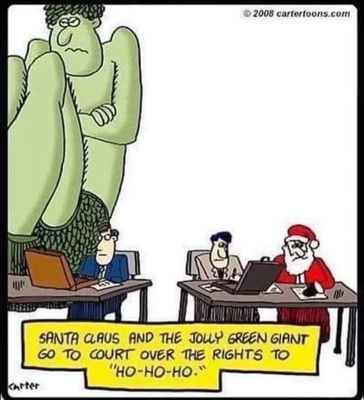 Santa and Jolly Green Giant