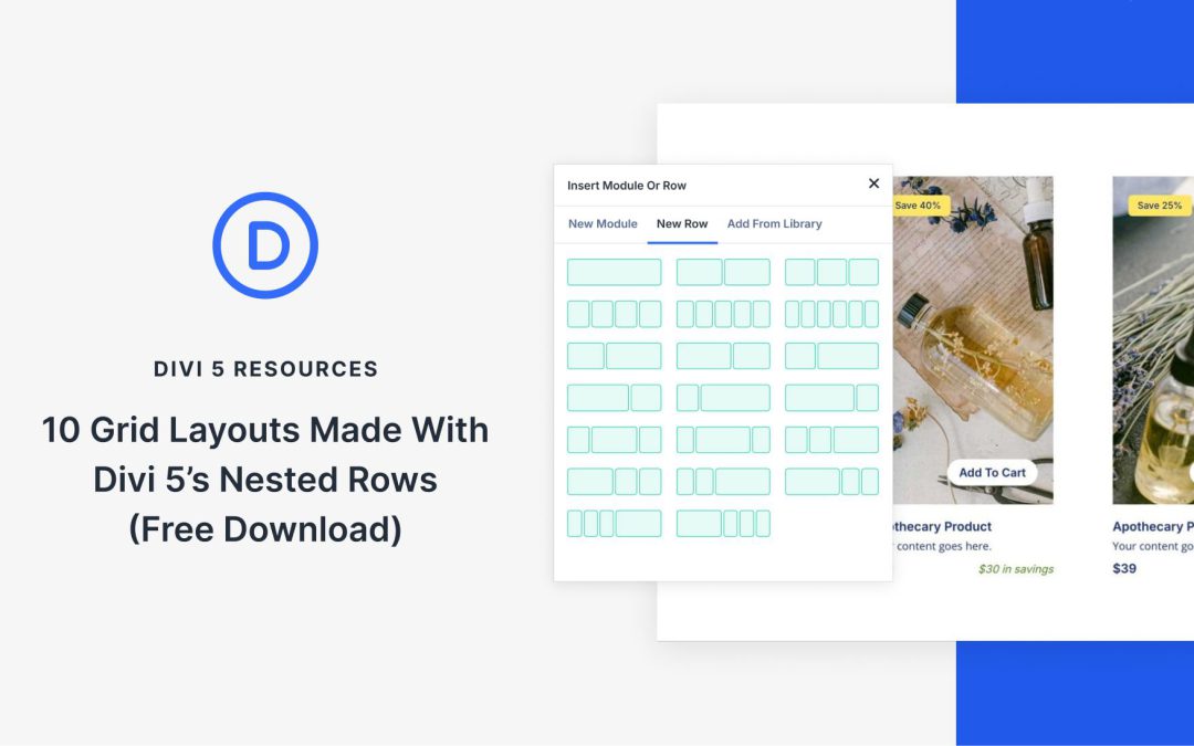 10 Grid Layouts Made With Divi 5’s Nested Rows (Free Download)