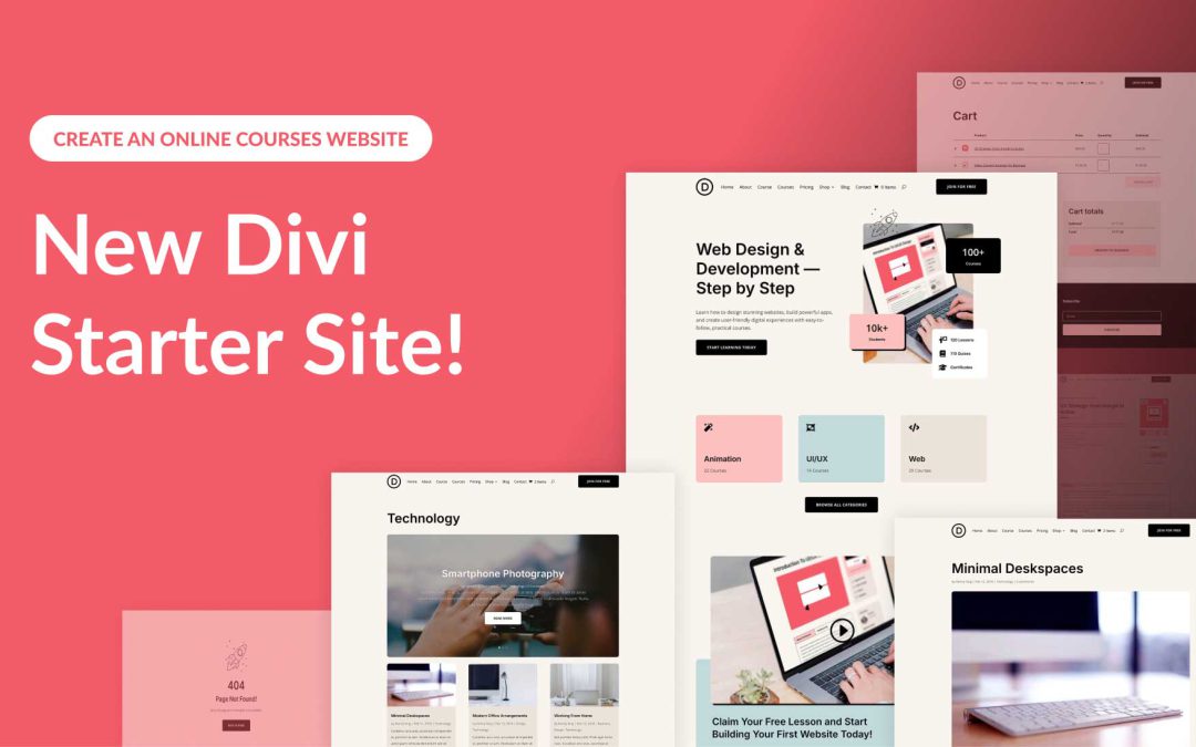 New Online Courses Starter Site for Divi (Quick Install)