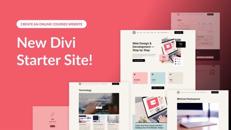 New Online Courses Starter Site for Divi (Quick Install)