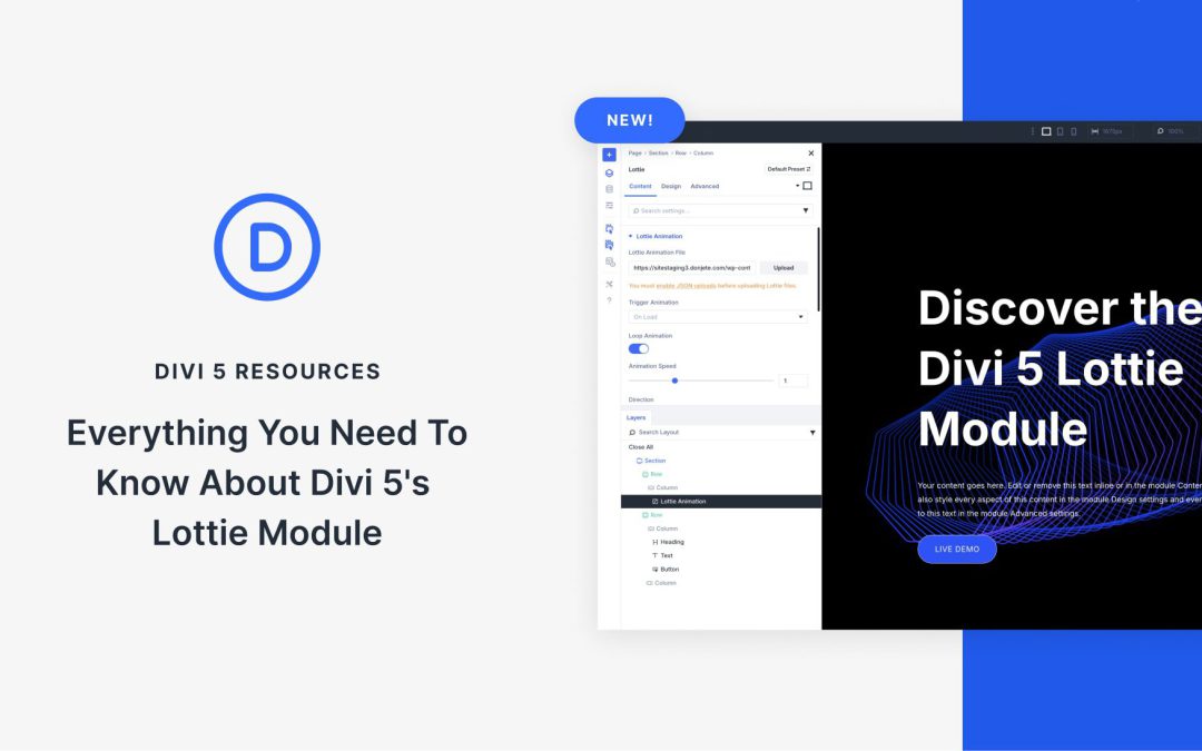 Everything You Need To Know About Divi 5’s Lottie Module