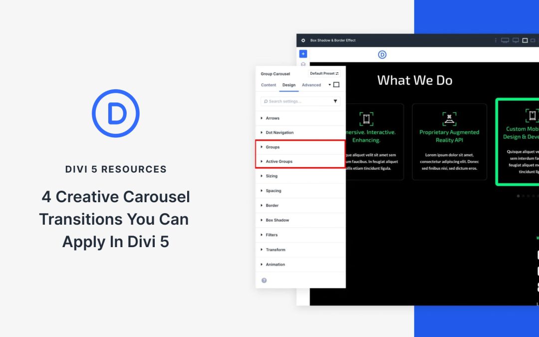 4 Creative Carousel Transitions You Can Apply In Divi 5