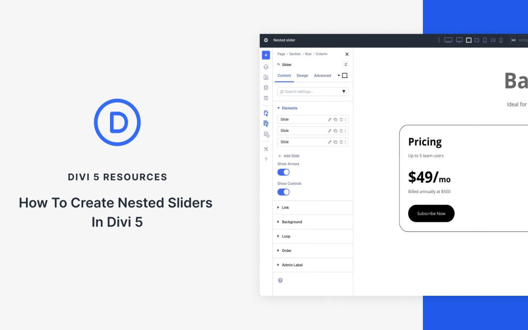 How To Create Nested Sliders In Divi 5