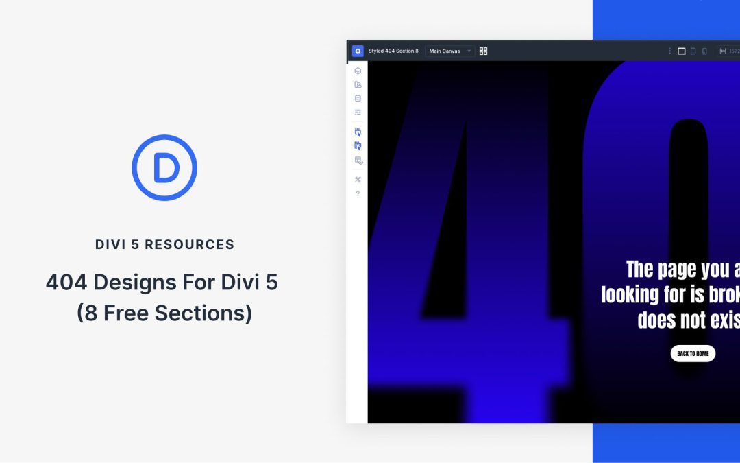 404 Designs For Divi 5 (8 Free Sections)