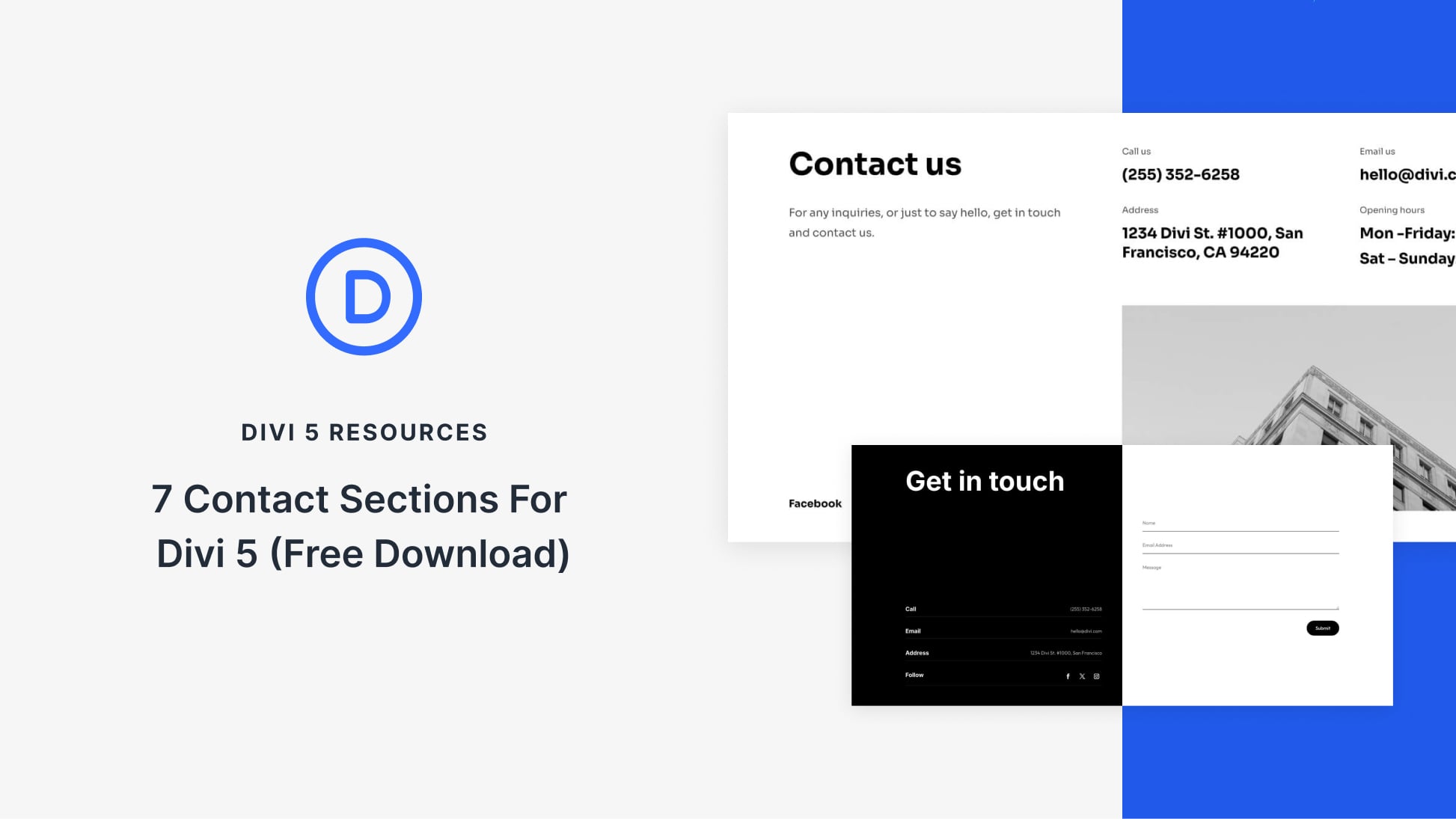 7 Contact Sections For Divi 5 (Free Download) 7 Contact Sections For Divi 5 (Free Download)