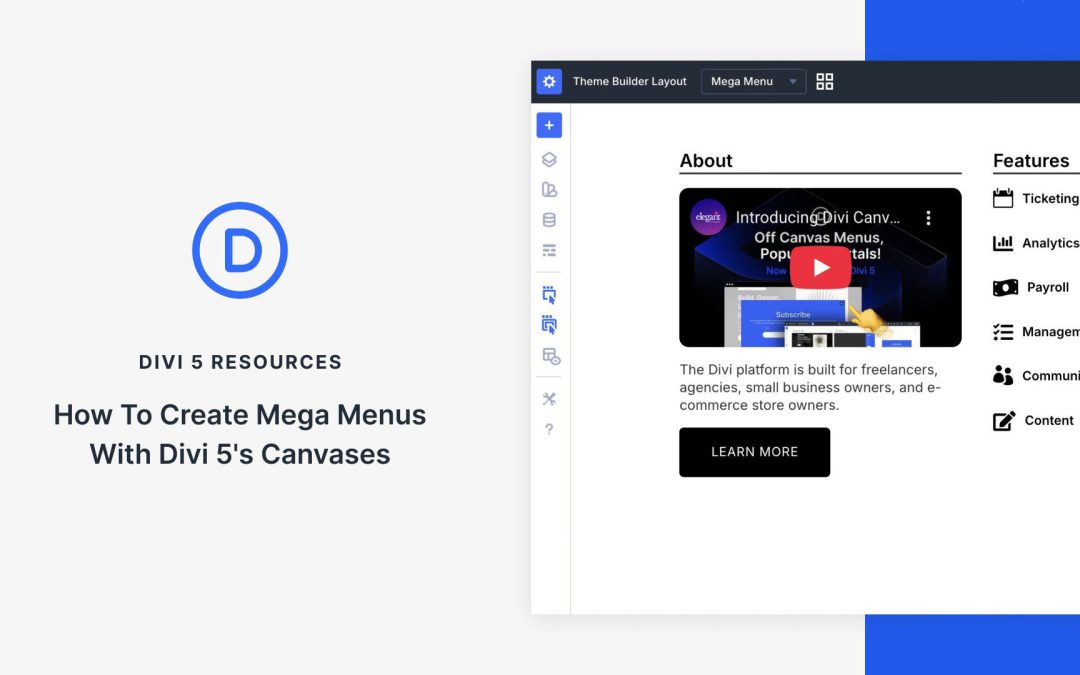 How To Create Mega Menus With Divi 5’s Canvases
