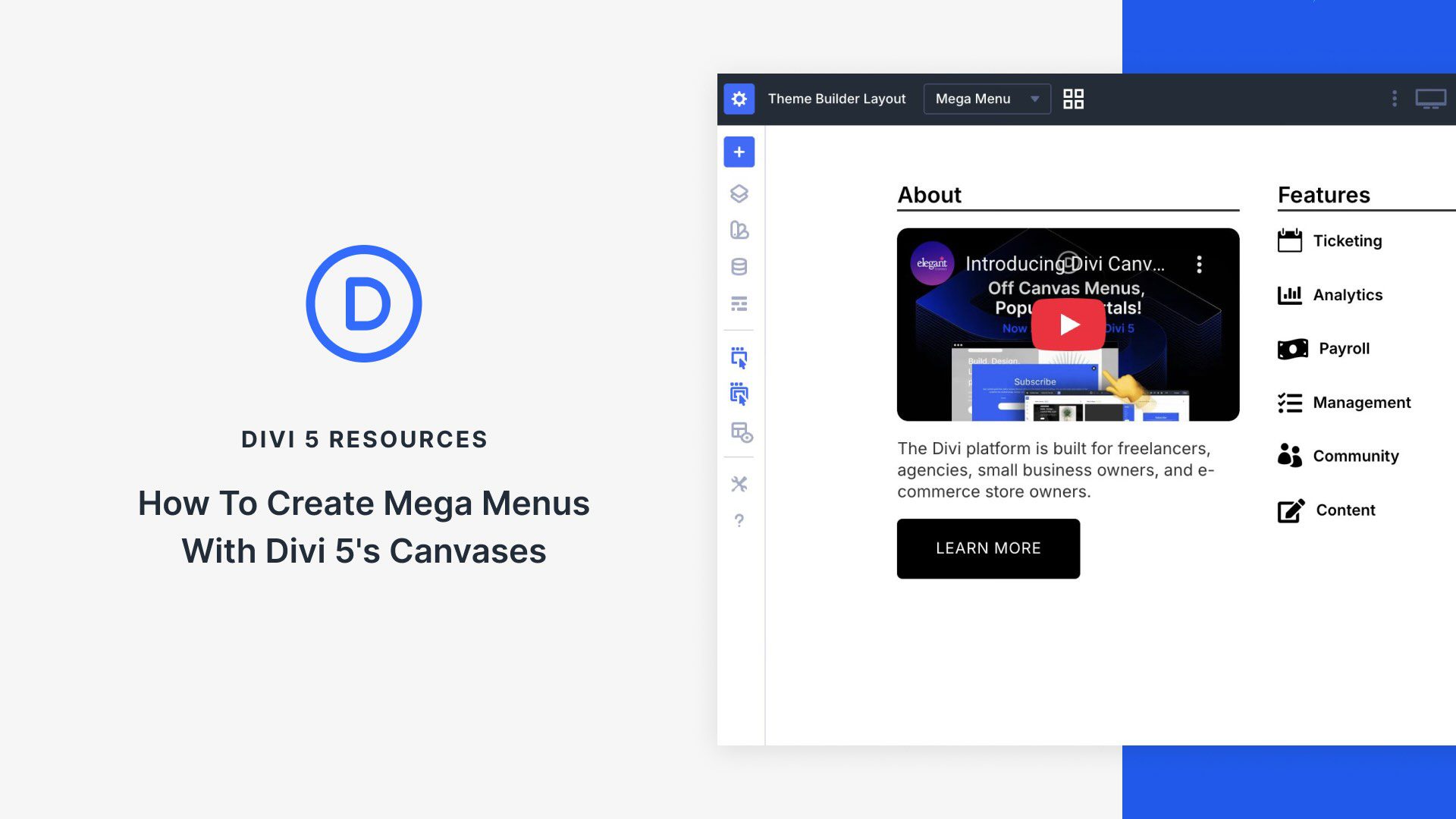 How To Create Mega Menus With Divi 5’s Canvases