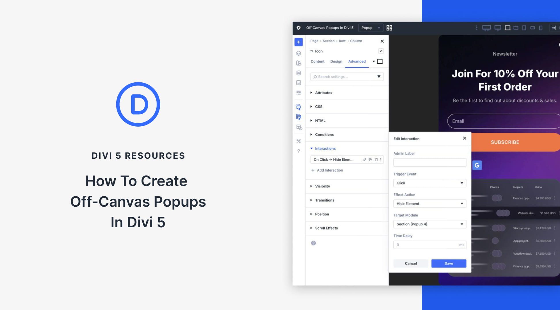 How To Create Off-Canvas Popups In Divi 5 How To Create Off-Canvas Popups In Divi 5