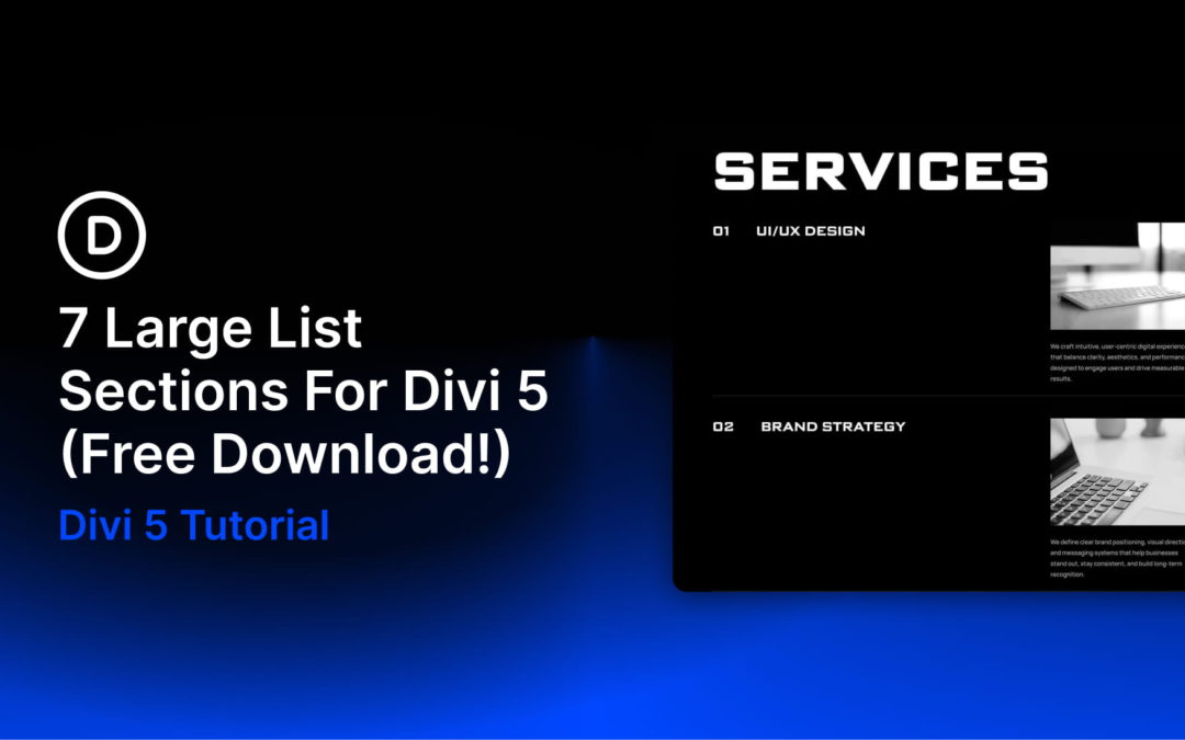 7 Large List Sections For Divi 5 (Free Download!)