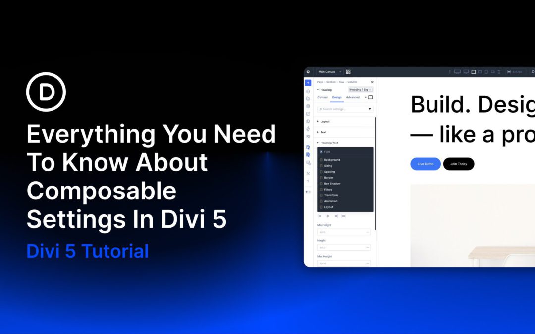 Everything You Need To Know About Composable Settings In Divi 5