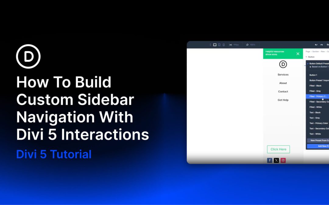 How To Build Custom Sidebar Navigation With Divi 5 Interactions